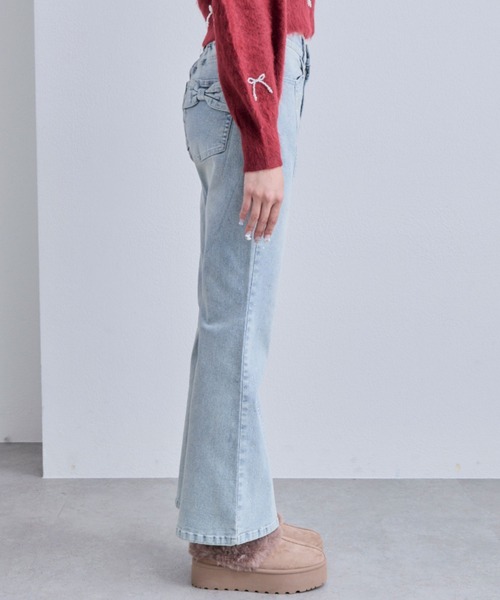 セール】ストレッチフレアデニムパンツ（デニムパンツ）｜OLIVE des