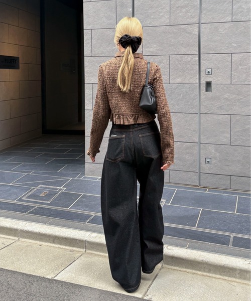 feepur(フェピュール)の「シャーリングショートチェックシャツ(シャツ/ブラウス・レディース・チャコールグレー/ブラウン・MEDIUM)」の19枚目の写真