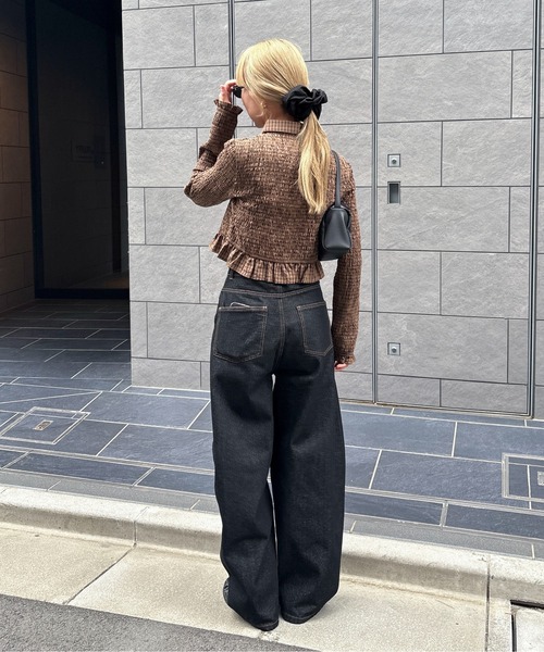 feepur(フェピュール)の「シャーリングショートチェックシャツ(シャツ/ブラウス・レディース・チャコールグレー/ブラウン・MEDIUM)」の18枚目の写真