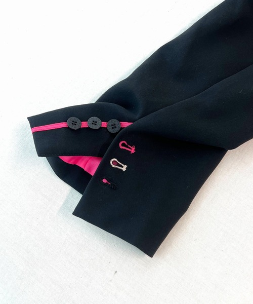 Q（キュー）の「ダブルブレストジャケット（テーラードジャケット・レディース・ライトグレー/ブラック・MEDIUM）」の21枚目の写真