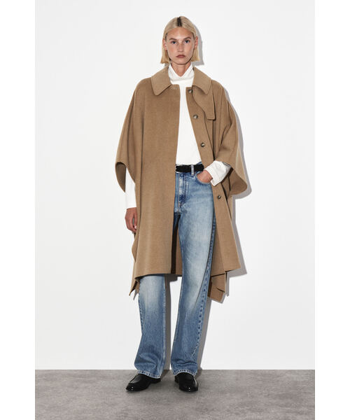 セール】ロングラインダブルフェイスウールケープ（ニット/セーター