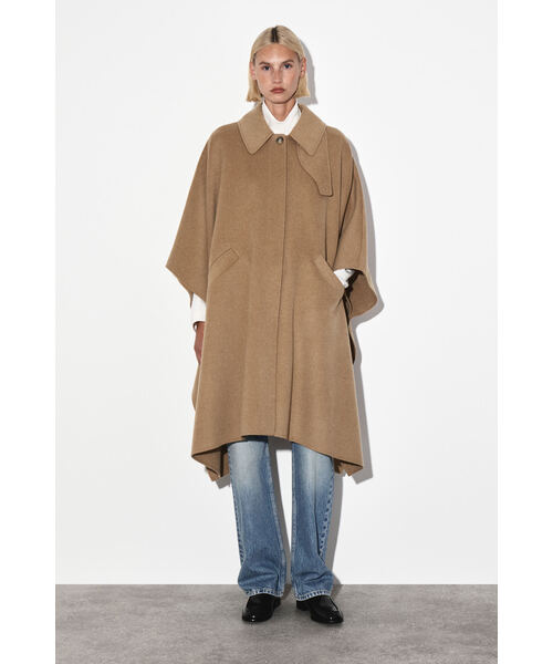 COS ウールブレンドケープ　キャメル WOOL MIX HYBRID CAPE ウールブレンドケープ ライトブラウン｜COS コス