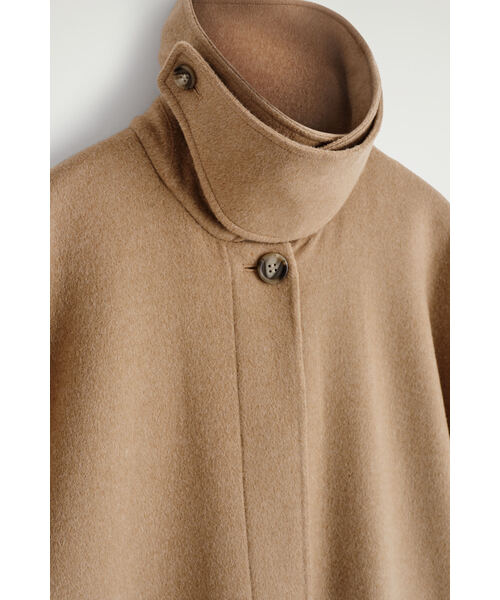完売！新品COS ウールケープコート　キャメルベージュ セール】ロングラインダブルフェイスウールケープ（ニット/セーター