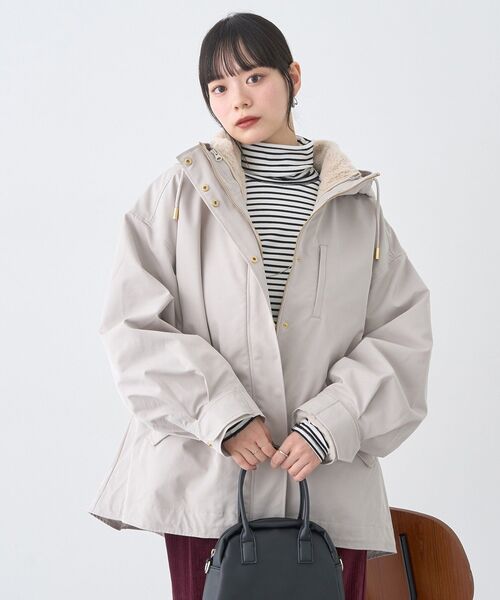 earth music&ecology（アースミュージックアンドエコロジー）の「【2025AW】マルチウェイマウンテンパーカー（マウンテンパーカー・レディース・ブラック/カーキ/ベージュ・M/L）」の5枚目の写真