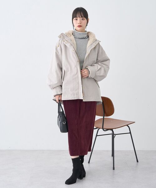 earth music&ecology（アースミュージックアンドエコロジー）の「【2025AW】マルチウェイマウンテンパーカー（マウンテンパーカー・レディース・ブラック/カーキ/ベージュ・M/L）」の7枚目の写真