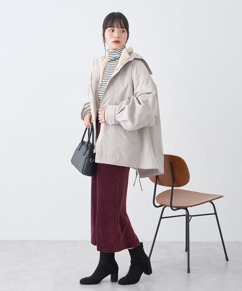 earth music&ecology（アースミュージックアンドエコロジー）の「【2025AW】マルチウェイマウンテンパーカー（マウンテンパーカー・レディース・ブラック/カーキ/ベージュ・M/L）」の8枚目の写真