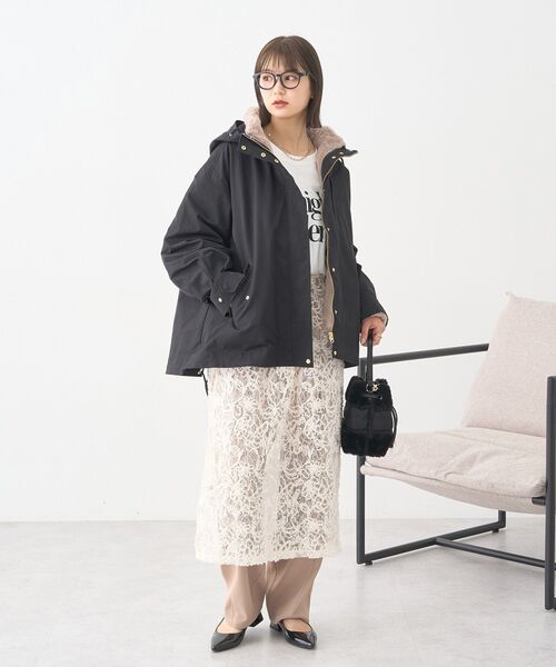 earth music&ecology（アースミュージックアンドエコロジー）の「【2025AW】マルチウェイマウンテンパーカー（マウンテンパーカー・レディース・ブラック/カーキ/ベージュ・M/L）」の14枚目の写真