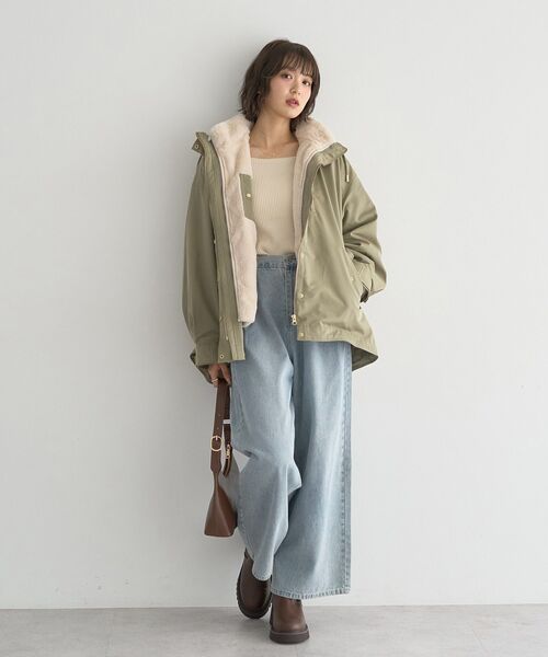 earth music&ecology（アースミュージックアンドエコロジー）の「【2025AW】マルチウェイマウンテンパーカー（マウンテンパーカー・レディース・ブラック/カーキ/ベージュ・M/L）」の19枚目の写真