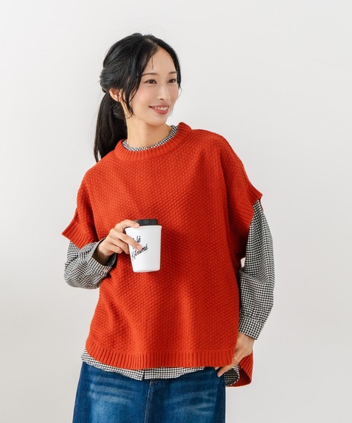 fort point(フォーポイント)の「【C-FORT POINT/フォートポイント】ニットベストブラウスアンサンブル(アンサンブル・レディース・オレンジ/ブルー/グレー/ブラック・ONE SIZE)」の18枚目の写真