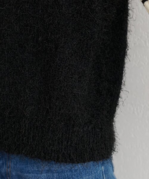 natural couture（ナチュラルクチュール）の「【WEB限定】フェザーヤーンVネックベスト（ベスト・レディース・アイボリー/ブラック/ブラウン・FREE）」の17枚目の写真