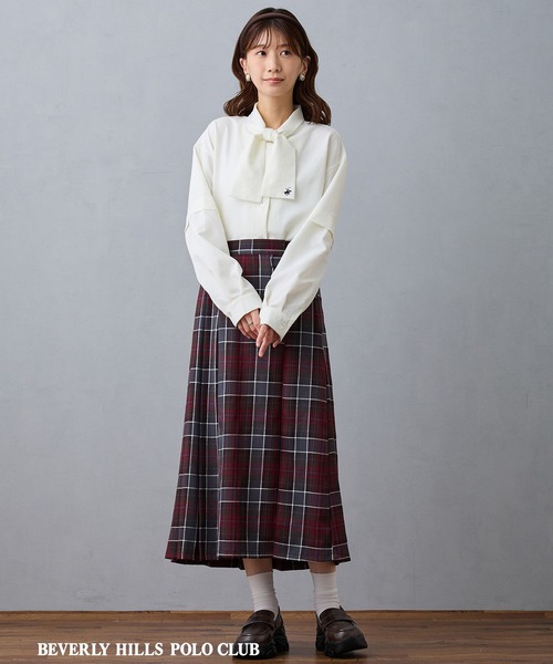 BEVERLY HILLS POLO CLUB(ビバリーヒルズポロクラブ)の「【BEVERLY HILLS POLO CLUB】ボウタイブラウス(シャツ/ブラウス・レディース・ネイビー系/オフホワイト/ブラウン系/サックスブルー/イエロー/ピンク・MEDIUM/M)」の14枚目の写真