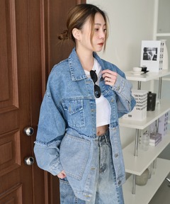 ダメージデニムショートジャケット（デニムジャケット）｜Darich