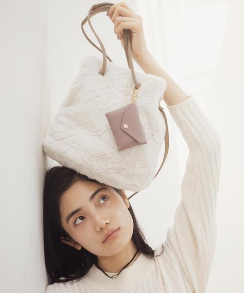 grove（グローブ）の「エコファーポーチ付き2WAYショルダー（ショルダーバッグ・レディース・アイボリー/ブラウン系その他/ナチュラル/ダークグレー・00）」の8枚目の写真