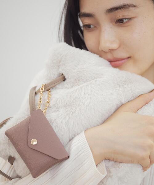 grove（グローブ）の「エコファーポーチ付き2WAYショルダー（ショルダーバッグ・レディース・アイボリー/ブラウン系その他/ナチュラル/ダークグレー・00）」の9枚目の写真