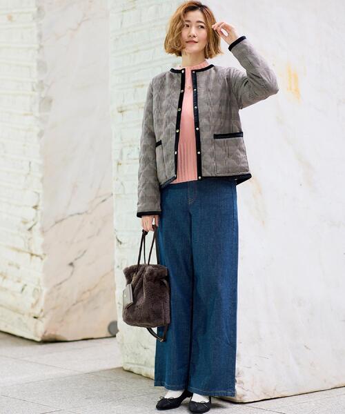 grove（グローブ）の「エコファーポーチ付き2WAYショルダー（ショルダーバッグ・レディース・アイボリー/ブラウン系その他/ナチュラル/ダークグレー・00）」の14枚目の写真