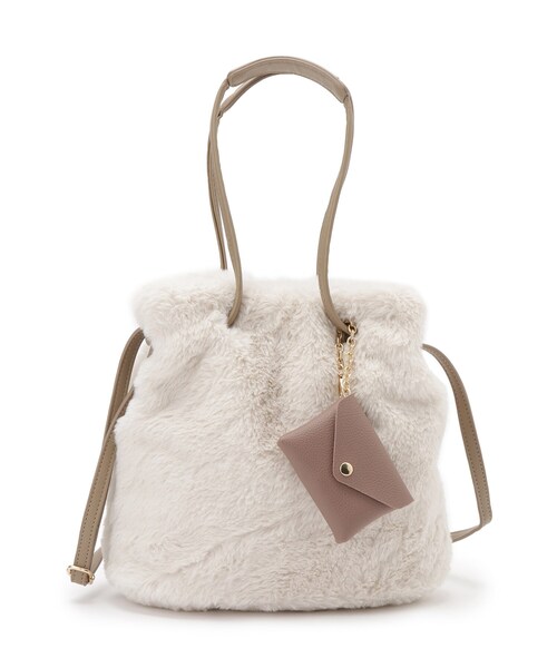 grove（グローブ）の「エコファーポーチ付き2WAYショルダー（ショルダーバッグ・レディース・アイボリー/ブラウン系その他/ナチュラル/ダークグレー・00）」の20枚目の写真