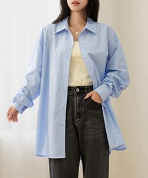 DAY CLOSET | 【ハリ感が魅力のブロード生地】長袖ヨーク切り替えレギュラーカラールーズシャツ レディース(シャツ/ブラウス)