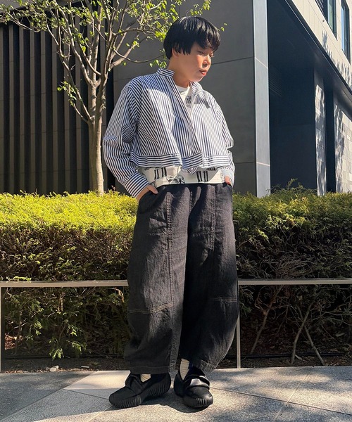 gomme（ゴム）の「8ozデニム　デニムバルーンパンツ（デニムパンツ・レディース・インディゴブルー/ブラック/アイボリー・MEDIUM）」の4枚目の写真