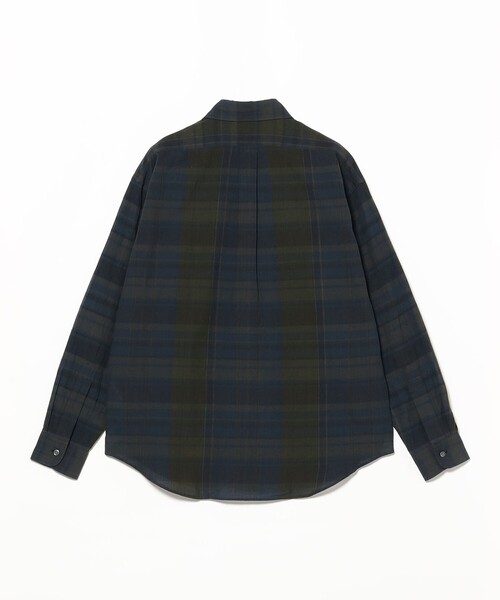 BEAMS F(ビームスエフ)の「コットン グリーン マドラスチェック ビックシャツ(シャツ/ブラウス・メンズ・グリーン・L/M/S)」の5枚目の写真