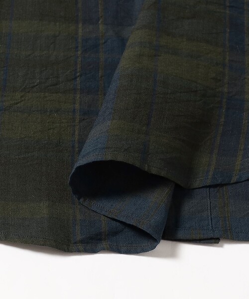 BEAMS F(ビームスエフ)の「コットン グリーン マドラスチェック ビックシャツ(シャツ/ブラウス・メンズ・グリーン・L/M/S)」の7枚目の写真