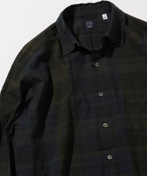 BEAMS F(ビームスエフ)の「コットン グリーン マドラスチェック ビックシャツ(シャツ/ブラウス・メンズ・グリーン・L/M/S)」の1枚目の写真