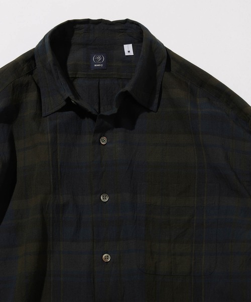 BEAMS F(ビームスエフ)の「コットン グリーン マドラスチェック ビックシャツ(シャツ/ブラウス・メンズ・グリーン・L/M/S)」の9枚目の写真