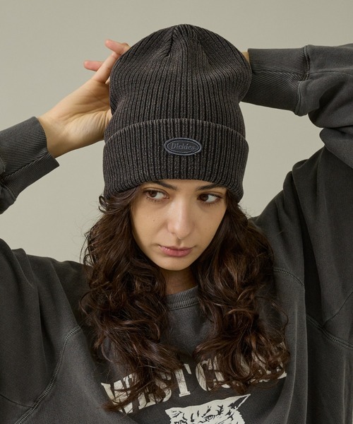 ABAHOUSE（アバハウス）の「【Dickies / ディッキーズ】EX CIRCLE LOGO PIGMENT KNIT WATCH/ニット帽/ユニセックス【WEB限定】（ニットキャップ/ビーニー・メンズ・グリーン/ブルー/レッド/ブラウン/ブラック・フリー）」の2枚目の写真