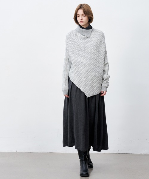 tageechita(タジチタ)の「【tageechita】アシンメトリーデザイン テクスチャー ニットプルオーバー(ニット/セーター・レディース・ライトグレー/アイボリー・S/M)」の6枚目の写真