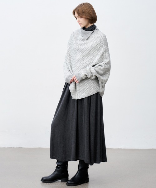 tageechita(タジチタ)の「【tageechita】アシンメトリーデザイン テクスチャー ニットプルオーバー(ニット/セーター・レディース・ライトグレー/アイボリー・S/M)」の12枚目の写真