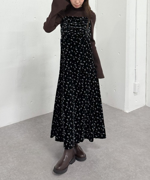 花柄ベロアキャミワンピース（ワンピース）｜archives（アルシーヴ）の