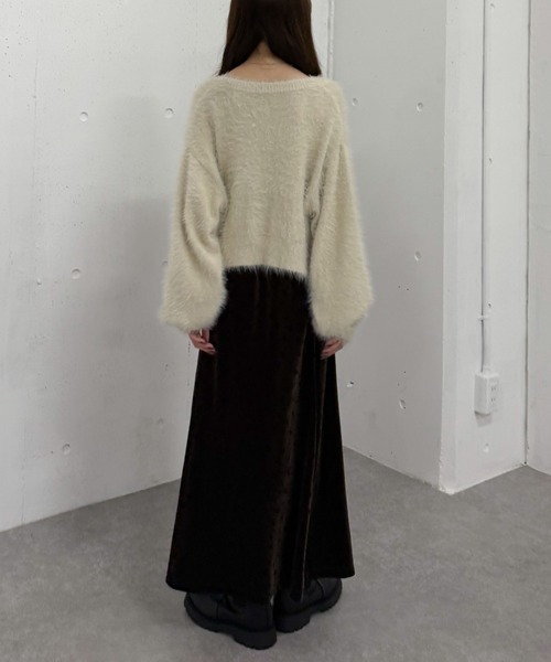 archives（アルシーヴ）の「花柄ベロアキャミワンピース（ワンピース・レディース・ブラウン/ブラック/ブルーグレー・MEDIUM）」の16枚目の写真