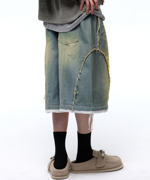 RSSC(アールエスエスシー)の「INCISION WASHING DENIM BERMUDA PANTS - LIGHT DENIM(その他パンツ・レディース・その他・1/2)」の3枚目の写真