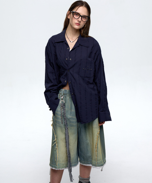 RSSC(アールエスエスシー)の「INCISION WASHING DENIM BERMUDA PANTS - LIGHT DENIM(その他パンツ・レディース・その他・1/2)」の6枚目の写真