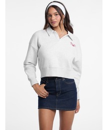 GUESS JEANS | GUESS JEANS Notched Collar Crop Sweat スウェット(スウェット)