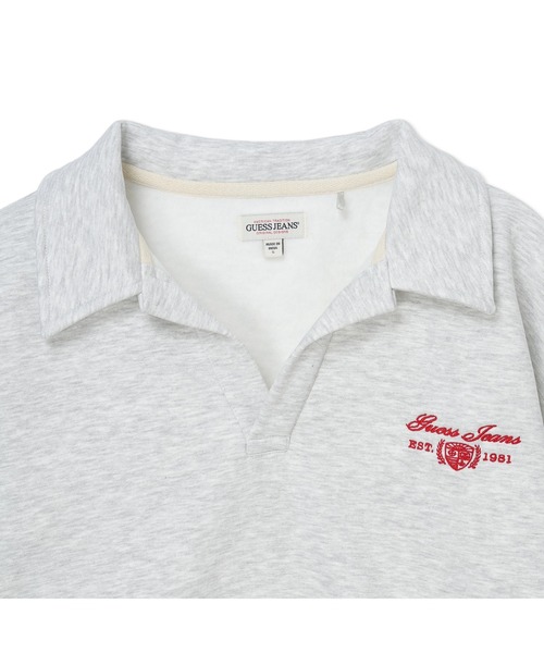 GUESS JEANS（ゲスジーンズ）の「GUESS JEANS Notched Collar Crop Sweat スウェット（スウェット・レディース・グレー/ブラック・X-SMALL/SMALL/MEDIUM）」の10枚目の写真