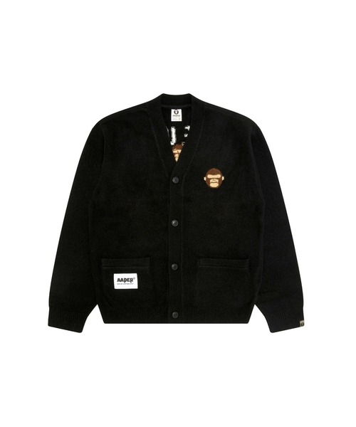AAPE BY A BATHING APE(エーエイプバイアベイシングエイプ)の「AAPER "ALDO & BRAVO" KNIT CARDIGAN(カーディガン/ボレロ・メンズ・イエロー/ブラック・LARGE/X-LARGE/SMALL/MEDIUM)」の1枚目の写真
