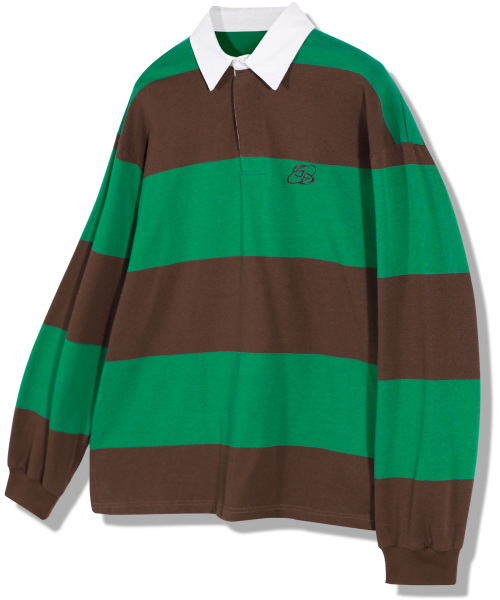 GUBIN(グビン)の「ヴィンテージストライプラグビーTシャツ(ポロシャツ・レディース・その他・MEDIUM/LARGE)」の1枚目の写真