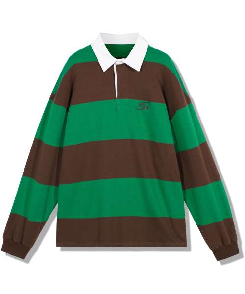 GUBIN(グビン)の「ヴィンテージストライプラグビーTシャツ(ポロシャツ・レディース・その他・MEDIUM/LARGE)」の2枚目の写真