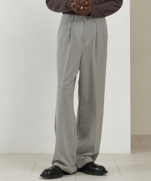 FWコンフォートヘリンボーンスラックス_ライトグレー（スラックス