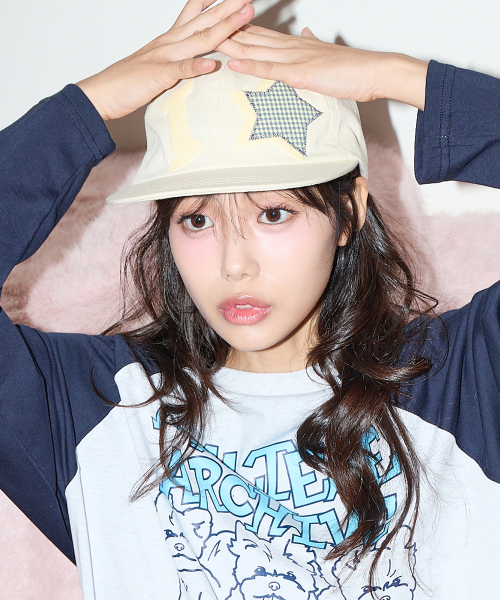 WaiKei(ワイケイ)の「YK チェックアップリケボールキャップ ライトイエロー(キャップ・レディース・その他・FREE)」の4枚目の写真