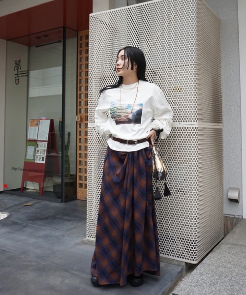セール】UND DRAPE CHECK SKIRT（スカート）｜Ameri（アメリ）の
