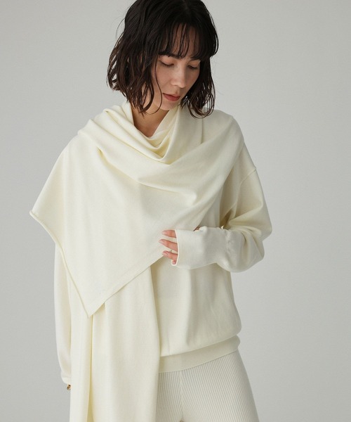 BABYLONE（バビロン）の「レイヤードニットセット（ニット/セーター・レディース・オフホワイト/チャコールグレー・フリー）」の2枚目の写真