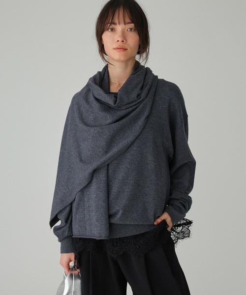 BABYLONE（バビロン）の「レイヤードニットセット（ニット/セーター・レディース・オフホワイト/チャコールグレー・フリー）」の12枚目の写真