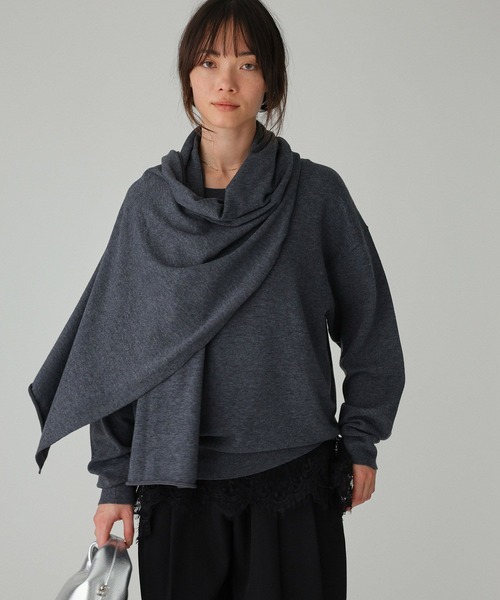 BABYLONE（バビロン）の「レイヤードニットセット（ニット/セーター・レディース・オフホワイト/チャコールグレー・フリー）」の13枚目の写真