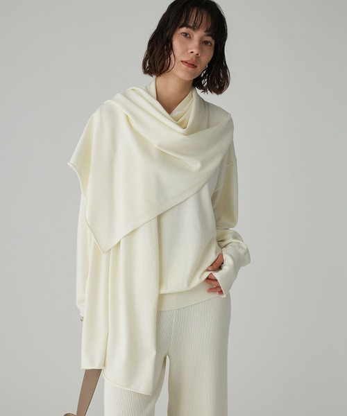 BABYLONE（バビロン）の「レイヤードニットセット（ニット/セーター・レディース・オフホワイト/チャコールグレー・フリー）」の3枚目の写真