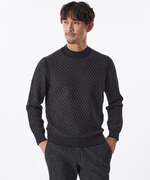 EPOCA UOMOエポカウォモ　黒のニットセーター　46/M 33,000円 レーヨンミックスモックネックニット(トップス)｜EPOCA UOMO(エポカ