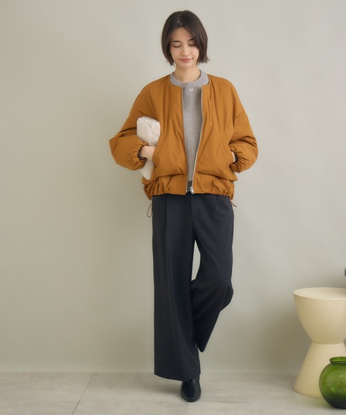 KATHARINE ROSS（キャサリンロス）の「【KATHARINE ROSS】【サスティナブル＆軽暖アウター】Sorona中綿エコブルゾン（ブルゾン・レディース・ネイビー/キャメル/グレイッシュベージュ・FREE）」の9枚目の写真