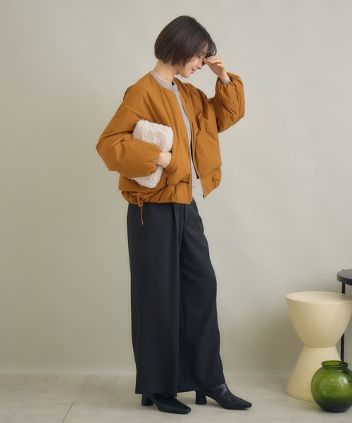 KATHARINE ROSS（キャサリンロス）の「【KATHARINE ROSS】【サスティナブル＆軽暖アウター】Sorona中綿エコブルゾン（ブルゾン・レディース・ネイビー/キャメル/グレイッシュベージュ・FREE）」の10枚目の写真