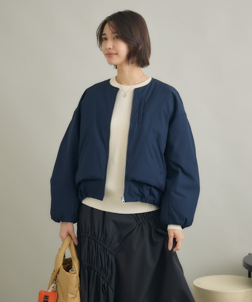 KATHARINE ROSS（キャサリンロス）の「【KATHARINE ROSS】【サスティナブル＆軽暖アウター】Sorona中綿エコブルゾン（ブルゾン・レディース・ネイビー/キャメル/グレイッシュベージュ・FREE）」の6枚目の写真