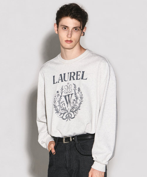 WESLEYHYUSTON(ウェズリーユーストン)の「LAUREL W LOGO SWEATSHIRT LIGHT GREY(スウェット・レディース・その他・SMALL/MEDIUM/LARGE/X-SMALL)」の1枚目の写真